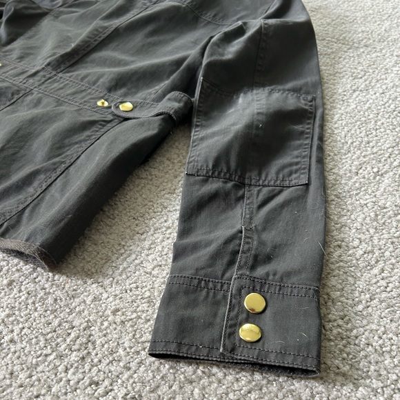 Resin-coated twill field jacket anorak olive green - Picture 7 of 10